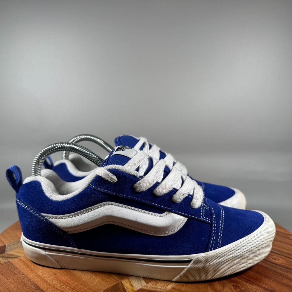 Vans Knu Skool Royal Blue White Suede Chunky Skate Shoes Womens 6.5 Juniors 5.0